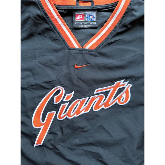 San Francisco Giants 2000s NIKE Pullover Cooperstown jacket 2XL black MLB vtg - Picture 1 of 9